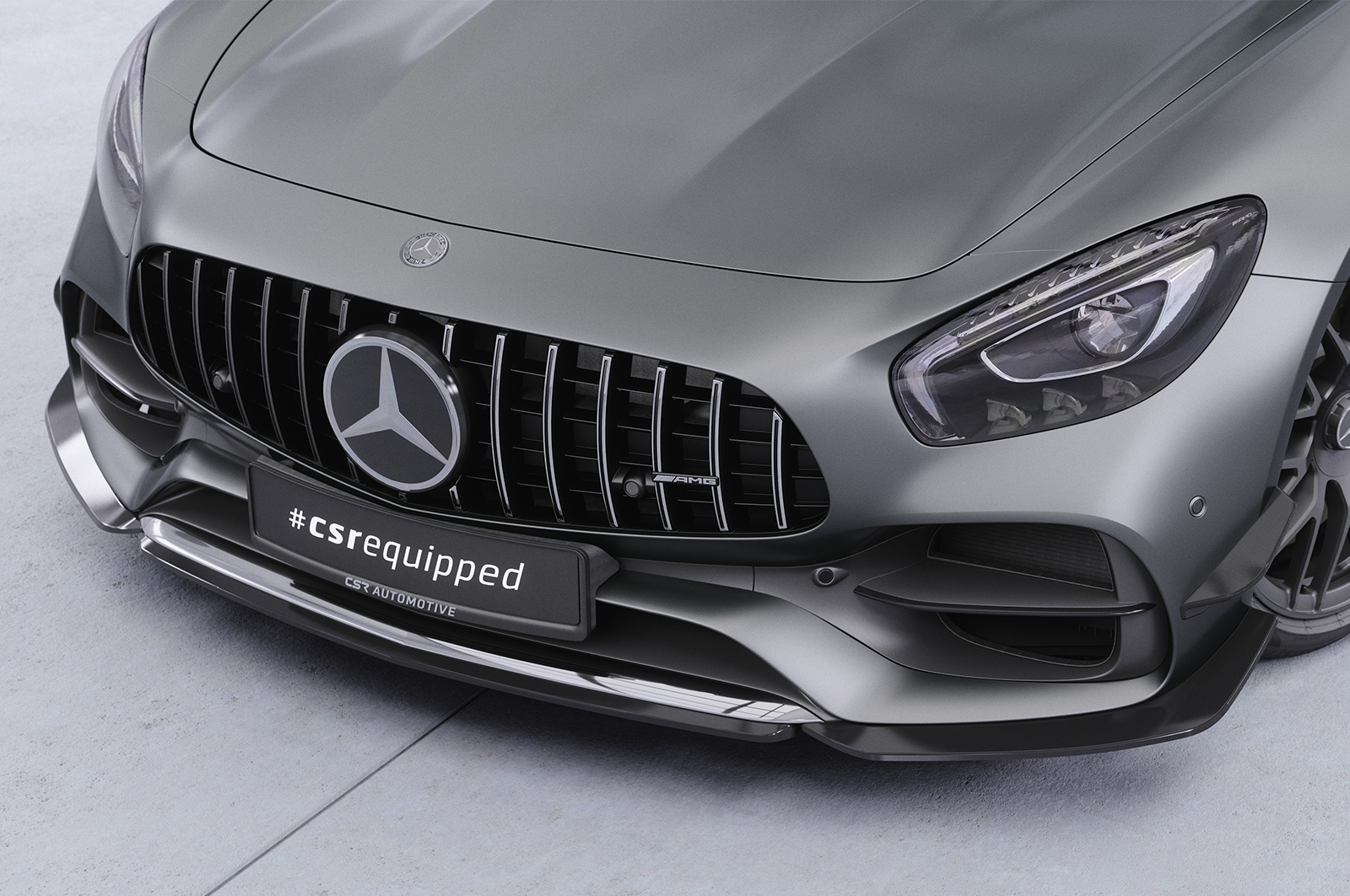 Lame de parechoc avant pour Mercedes-Benz AMG GT (190) toutes carrosseries (03/2017-12/2021) - Fabriqué en ABS (6 finitions au choix)