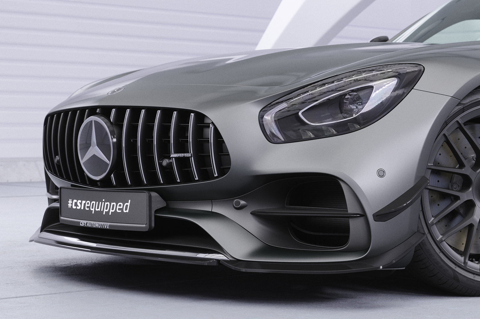 Lame de parechoc avant pour Mercedes-Benz AMG GT (190) toutes carrosseries (03/2017-12/2021) - Fabriqué en ABS (6 finitions au choix)