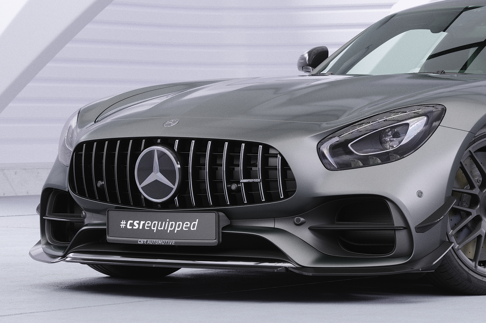 Lame de parechoc avant pour Mercedes-Benz AMG GT (190) toutes carrosseries (03/2017-12/2021) - Fabriqué en ABS (6 finitions au choix)