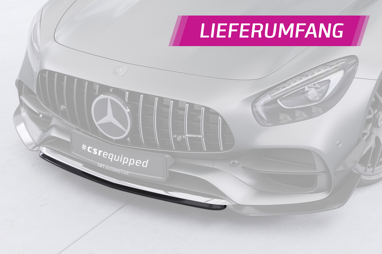 Lame de parechoc avant pour Mercedes-Benz AMG GT (190) toutes carrosseries (03/2017-12/2021) - Fabriqué en ABS (6 finitions au choix)