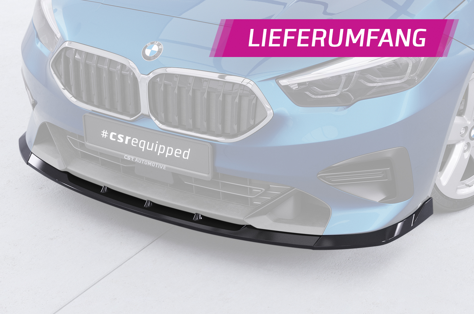Lame de parechoc avant pour BMW Série 2 F44 Gran coupé (Serie / Advantage / Sport Line) (depuis 2020) - Fabriqué en ABS (6 finitions au choix)