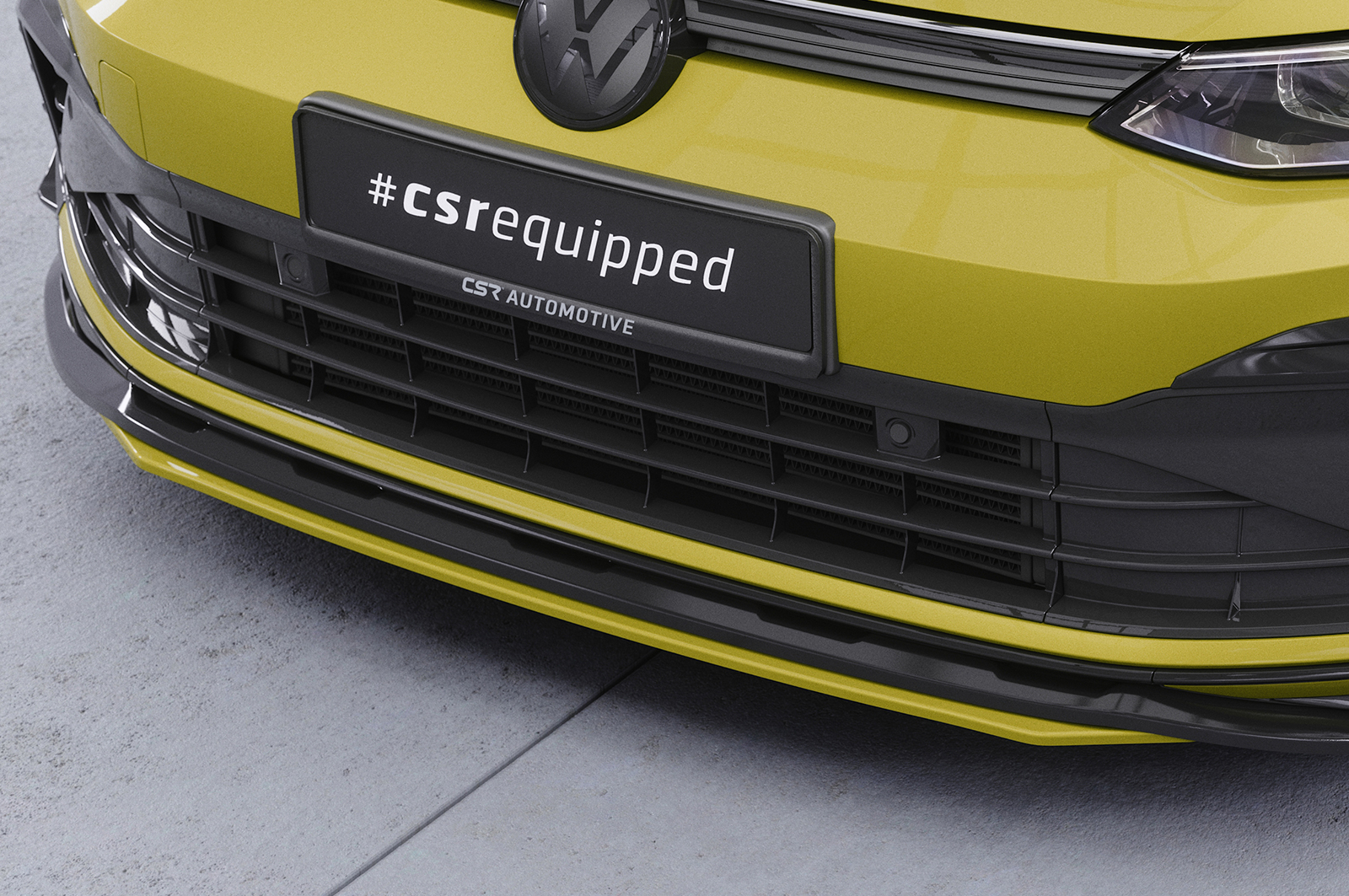 Lame de parechoc avant pour VW Golf 8 (Typ CD) GTI / GTD / GTE et R-Line (depuis 12/2019) - Fabriqué en ABS (6 finitions au choix)
