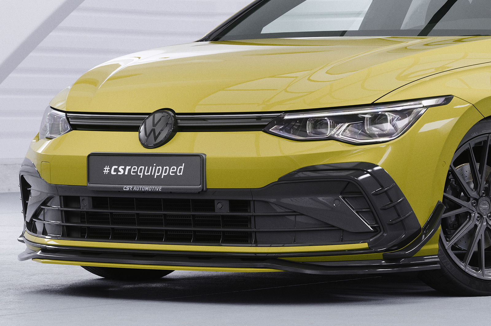Lame de parechoc avant pour VW Golf 8 (Typ CD) GTI / GTD / GTE et R-Line (depuis 12/2019) - Fabriqué en ABS (6 finitions au choix)