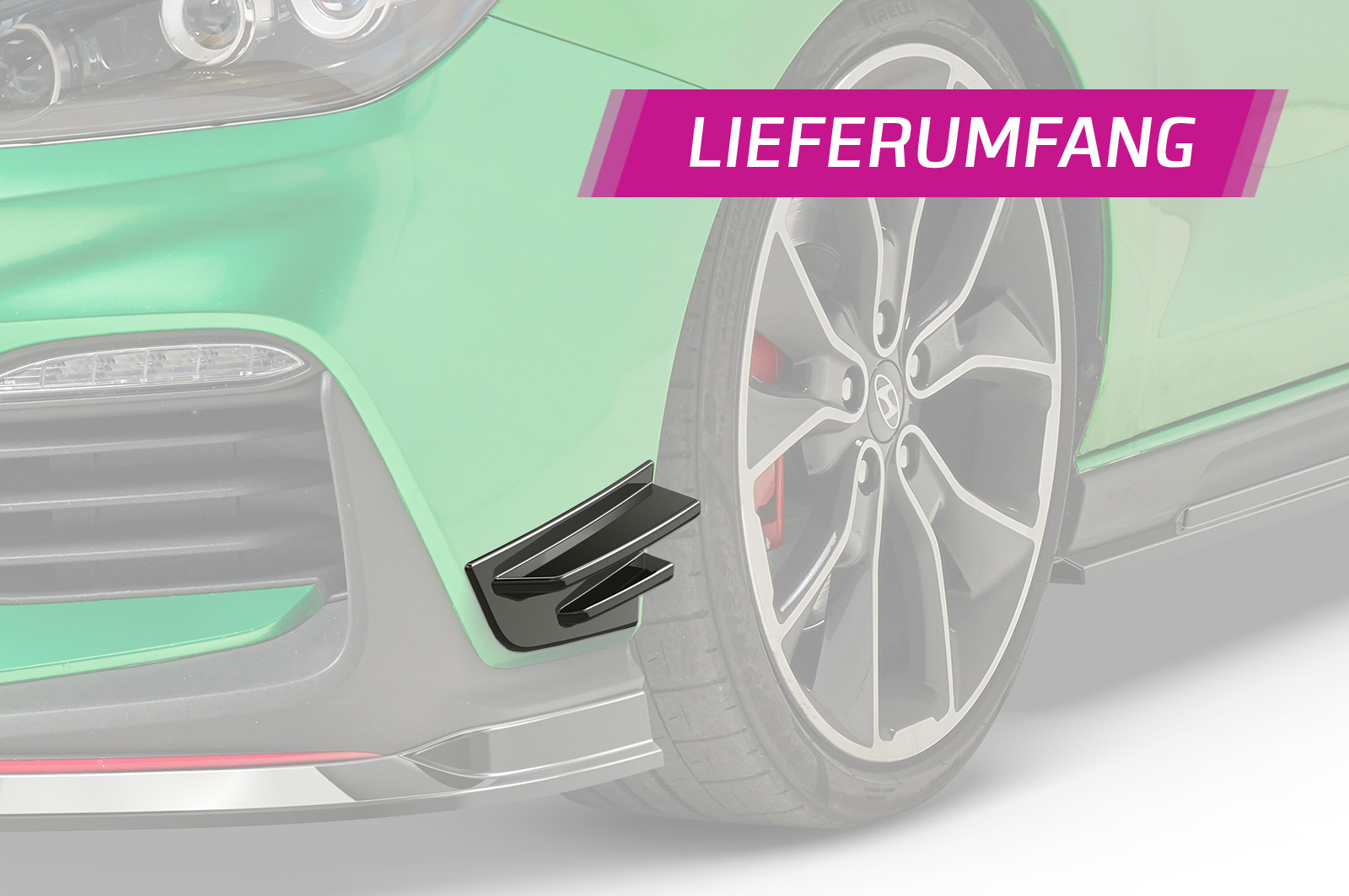 Ailettes latérales (la paire) pour Hyundai I30 (PD) N / N-Line (depuis 2017) - Fabriqué en ABS (6 finitions au choix)