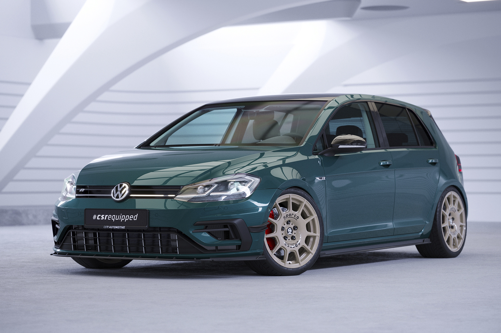 Ailettes latérales (la paire) pour VW Golf 7 (Typ AU) R (facelift) (2017-2021) - Fabriqué en ABS (6 finitions au choix)