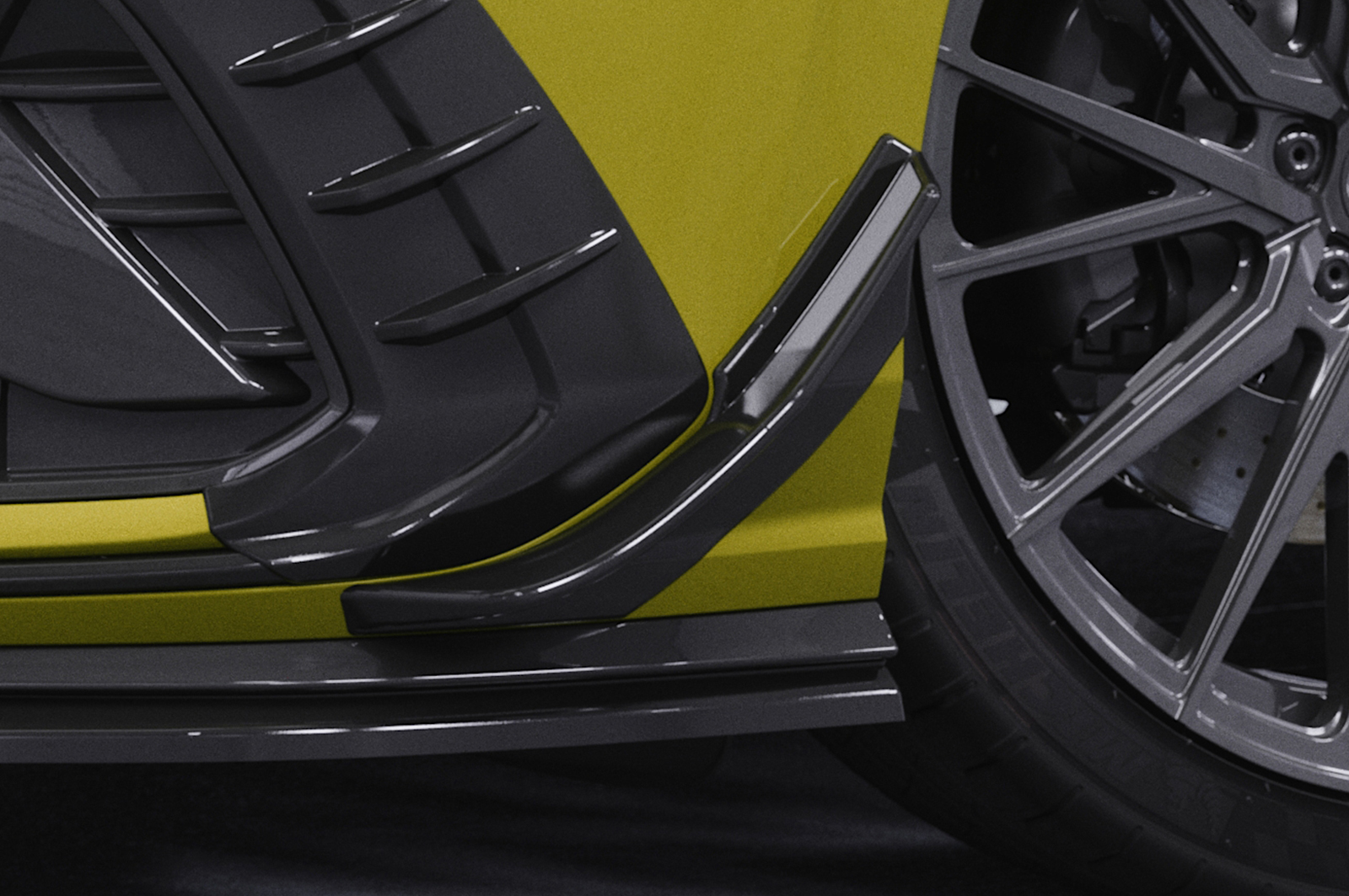 Ailettes latérales (la paire) pour VW Golf 8 (Typ CD) GTI / GTD / GTE et R-Line (depuis 12/2019) - Fabriqué en ABS (6 finitions au choix)