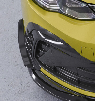 Ailettes latérales (la paire) pour VW Golf 8 (Typ CD) GTI / GTD / GTE et R-Line (depuis 12/2019) - Fabriqué en ABS (6 finitions au choix)