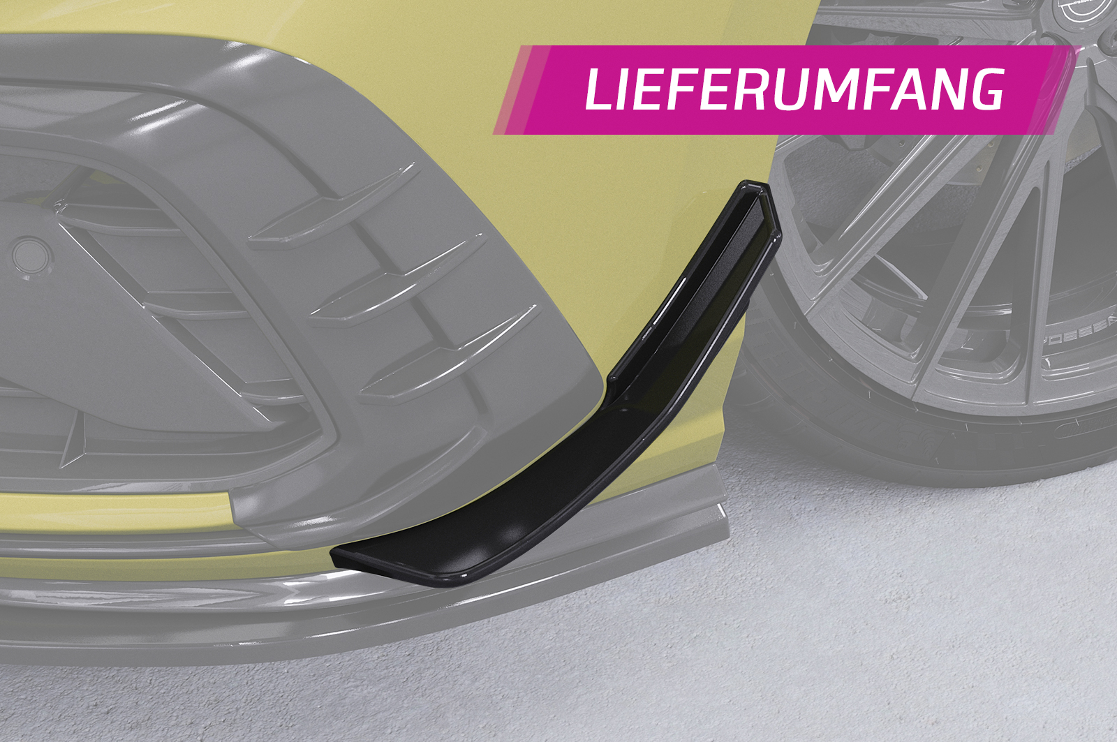 Ailettes latérales (la paire) pour VW Golf 8 (Typ CD) GTI / GTD / GTE et R-Line (depuis 12/2019) - Fabriqué en ABS (6 finitions au choix)