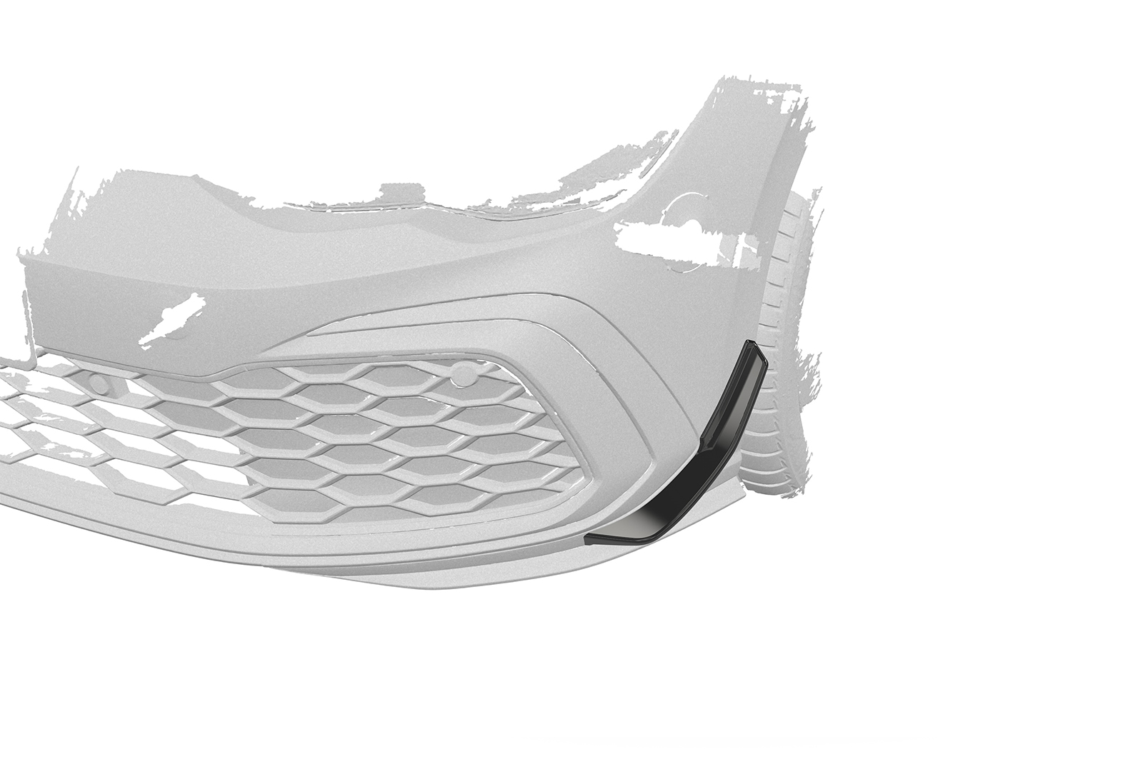 Ailettes latérales (la paire) pour VW Golf 8 (Typ CD) GTI / GTD / GTE et R-Line (depuis 12/2019) - Fabriqué en ABS (6 finitions au choix)