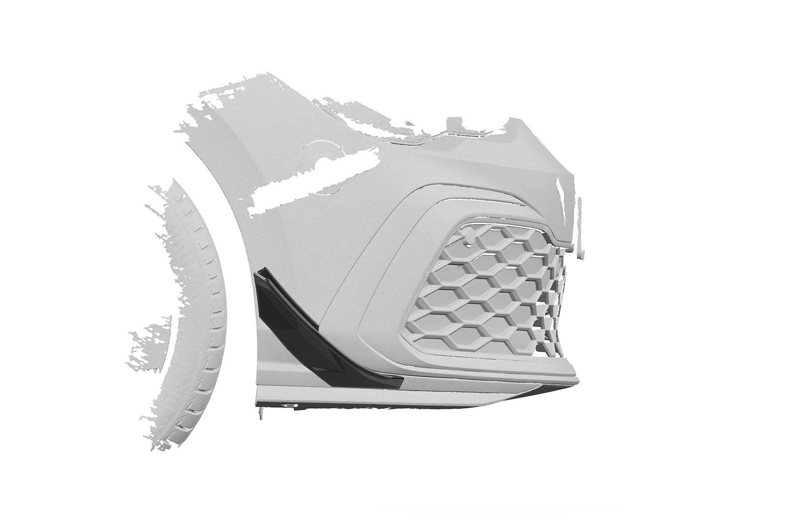 Ailettes latérales (la paire) pour VW Golf 8 (Typ CD) GTI / GTD / GTE et R-Line (depuis 12/2019) - Fabriqué en ABS (6 finitions au choix)