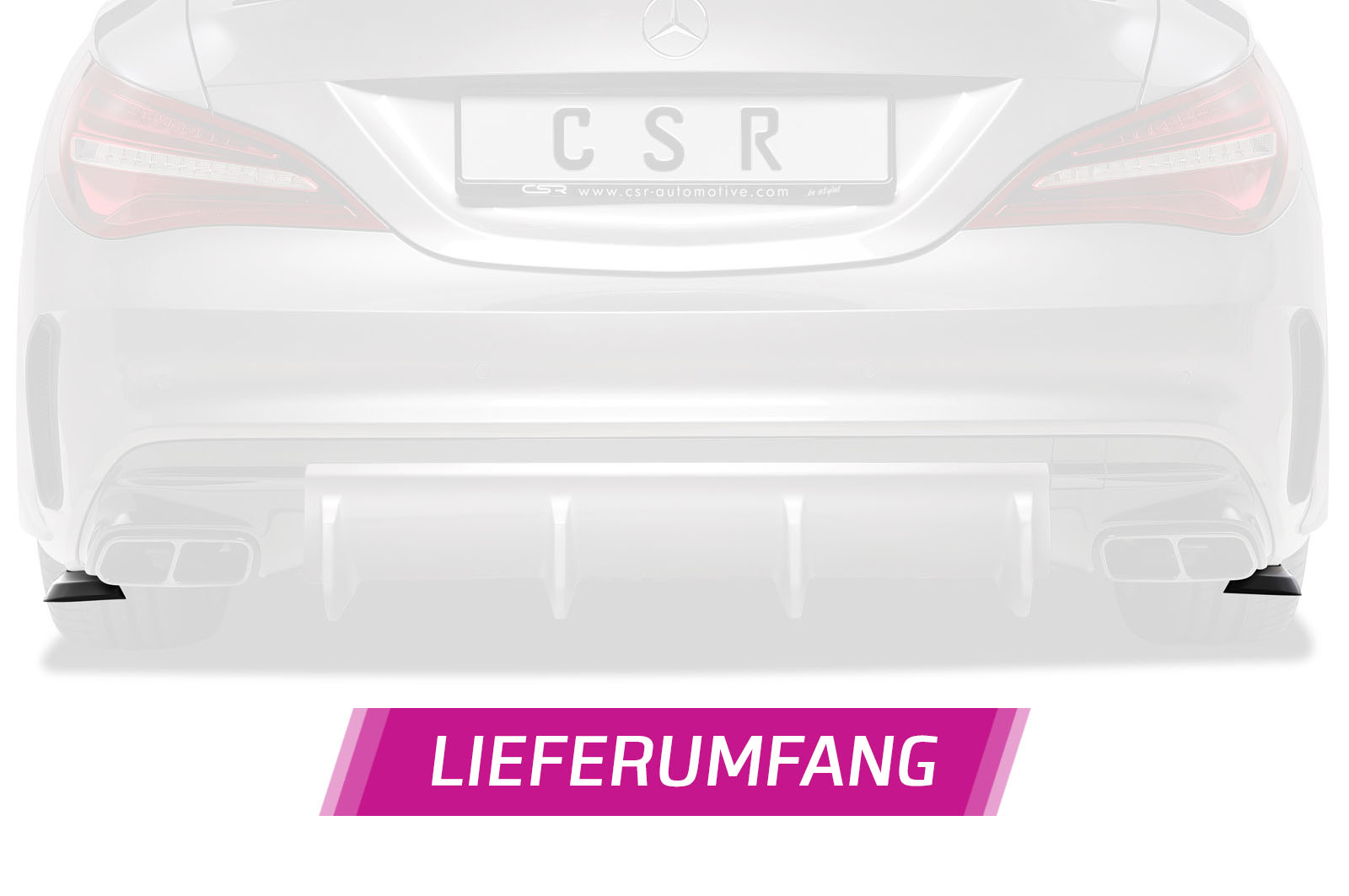 Diffuseur / Ajout de parechoc arrière pour Mercedes Benz CLA 45 AMG X117 C117 toutes carrosseries (depuis 09/2015) - Fabriqué en ABS (6 finitions au choix)