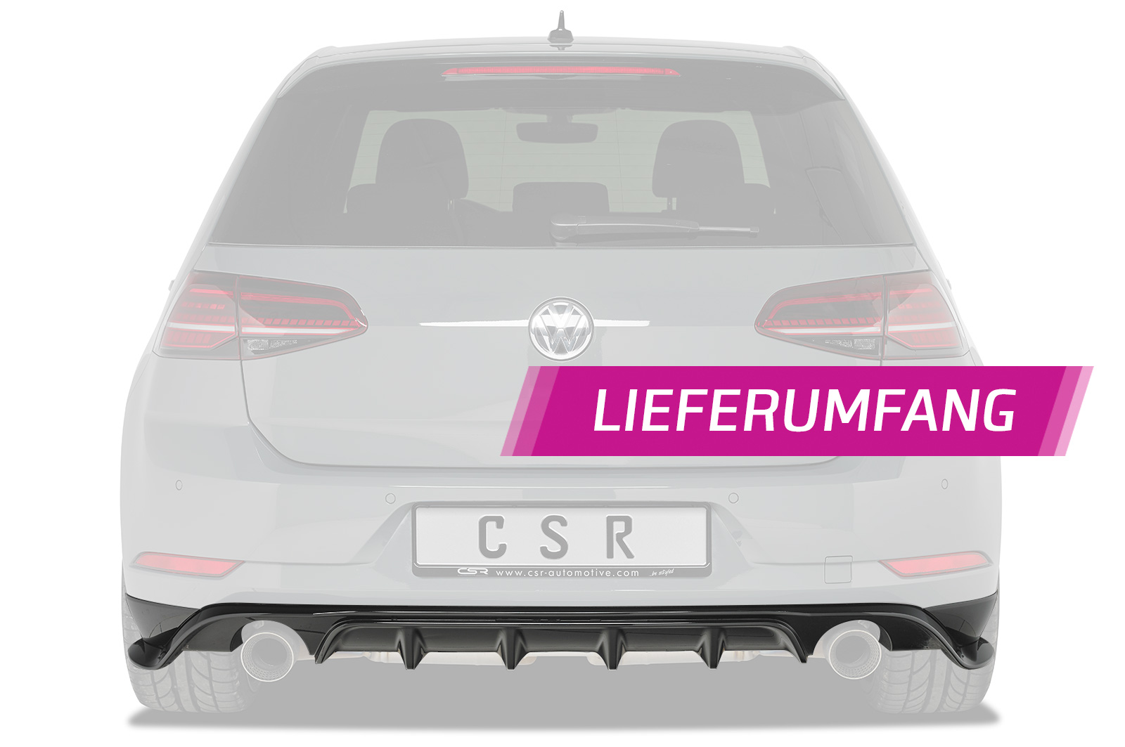 Diffuseur / Ajout de parechoc arrière pour VW Golf 7 (Typ AU) (depuis 03/2017) - Fabriqué en ABS (6 finitions au choix)