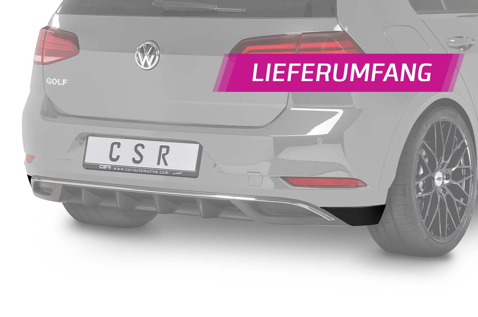 Diffuseur / Ajout de parechoc arrière pour VW Golf 7 (Typ AU) toutes carrosseries (facelift) (03/2017-2021) - Fabriqué en ABS (6 finitions au choix)