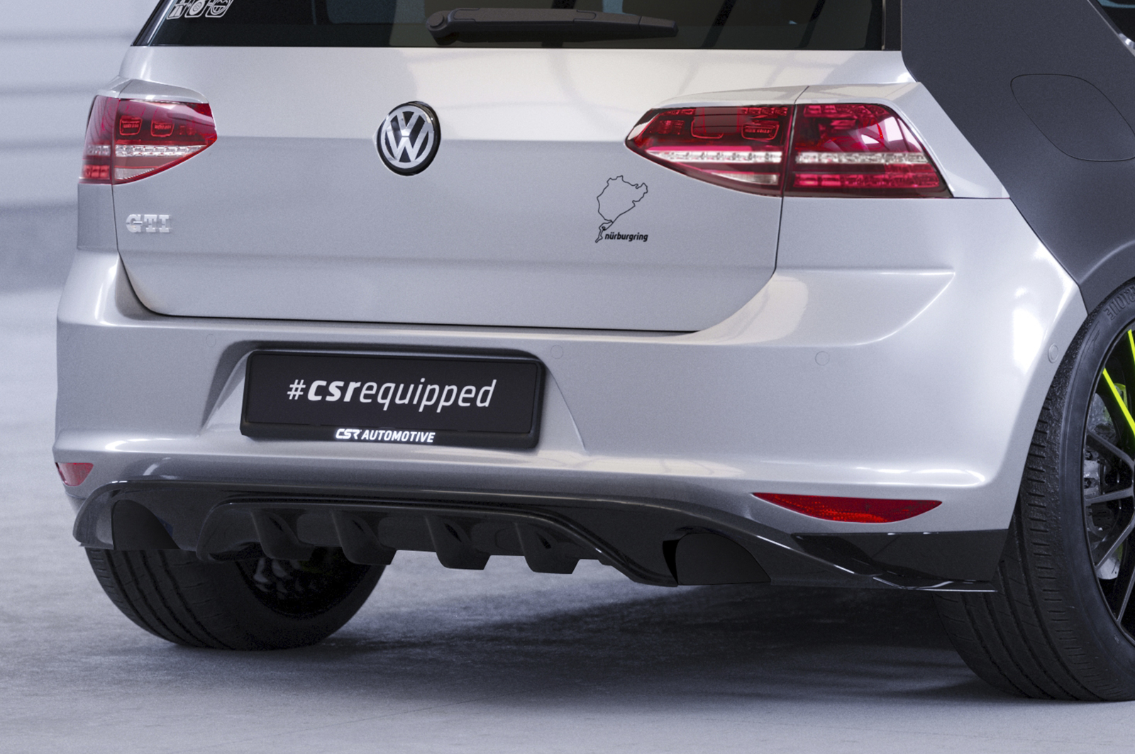 Diffuseur / Ajout de parechoc arrière pour VW Golf 7 (Typ AU) finition de base (préfacelift) (08/2012-02/2017) - Fabriqué en ABS (6 finitions au choix)