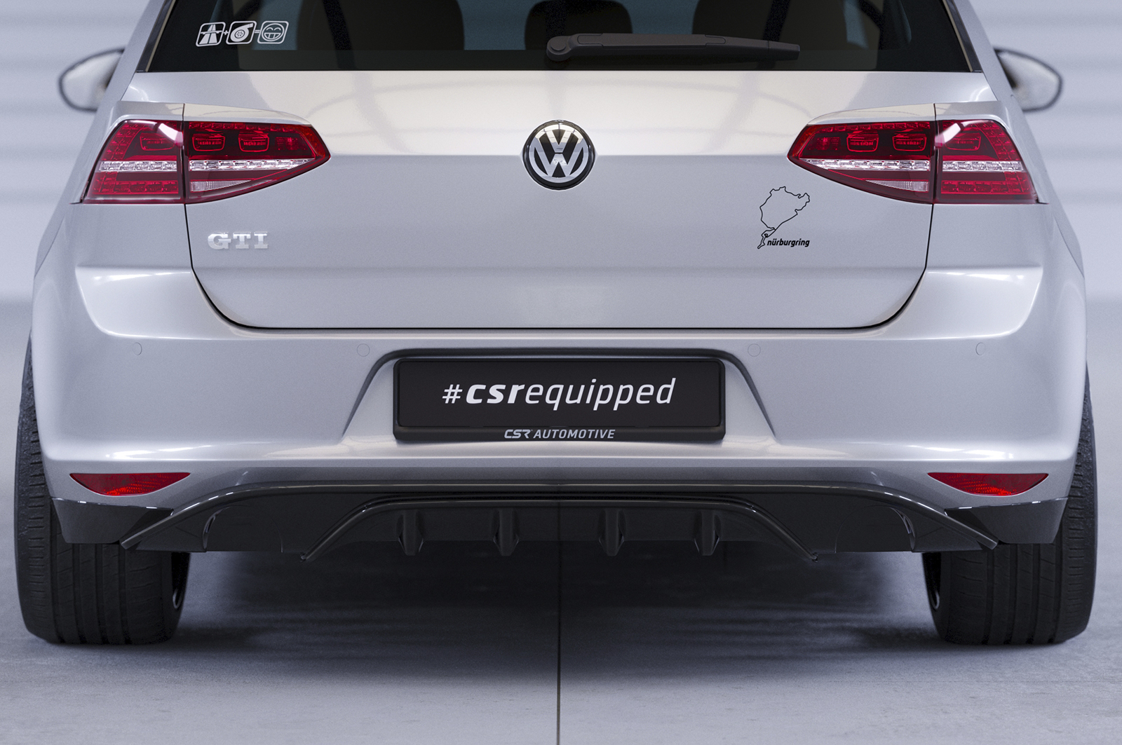Diffuseur / Ajout de parechoc arrière pour VW Golf 7 (Typ AU) finition de base (préfacelift) (08/2012-02/2017) - Fabriqué en ABS (6 finitions au choix)