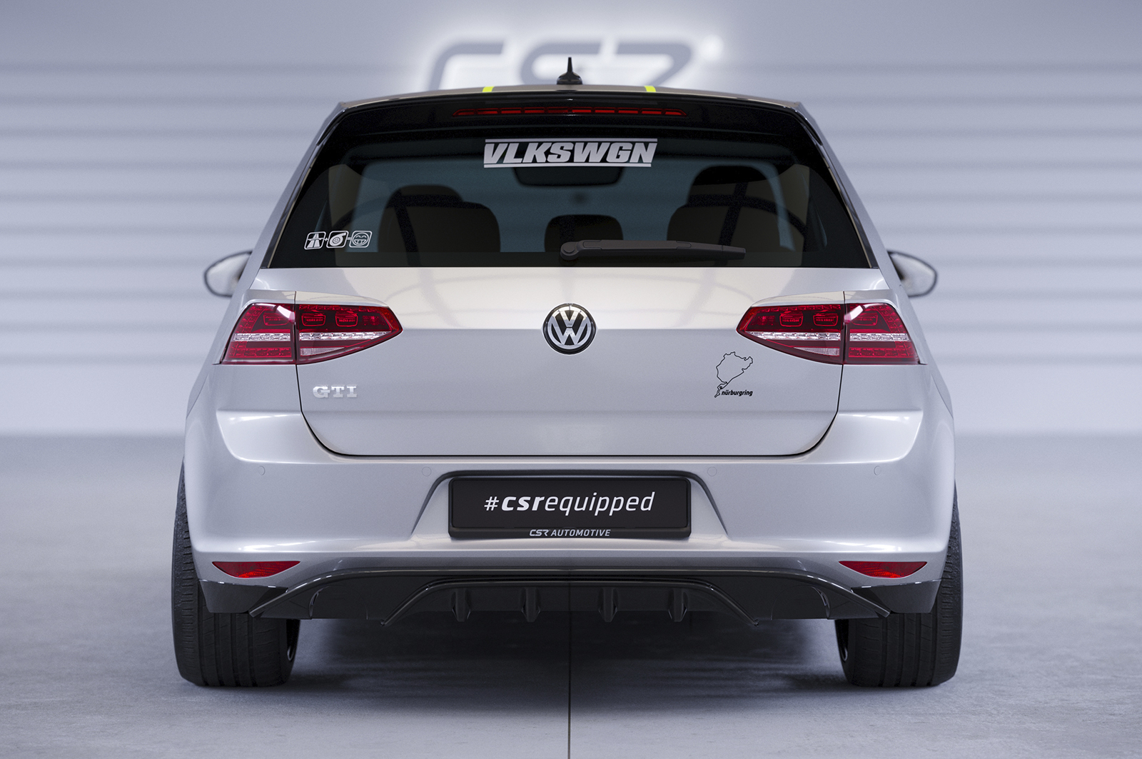 Diffuseur / Ajout de parechoc arrière pour VW Golf 7 (Typ AU) finition de base (préfacelift) (08/2012-02/2017) - Fabriqué en ABS (6 finitions au choix)