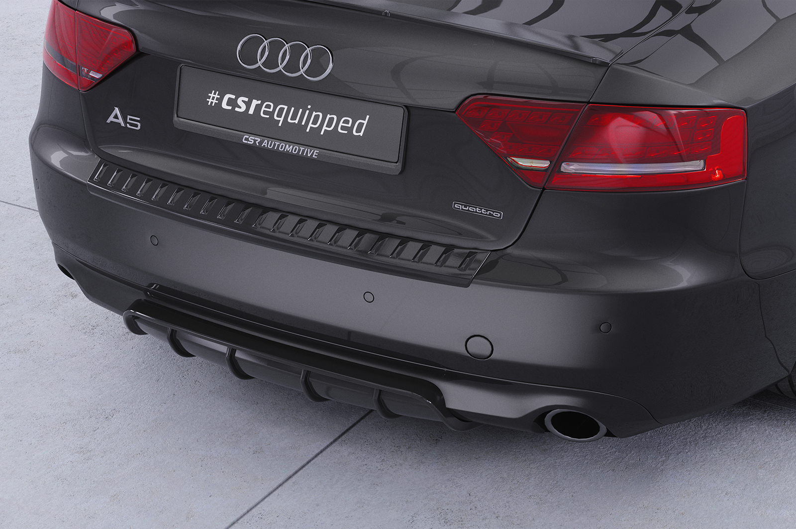 Diffuseur / Ajout de parechoc arrière pour Audi A5 8T finition de base (2007-2011) - Fabriqué en ABS (6 finitions au choix)