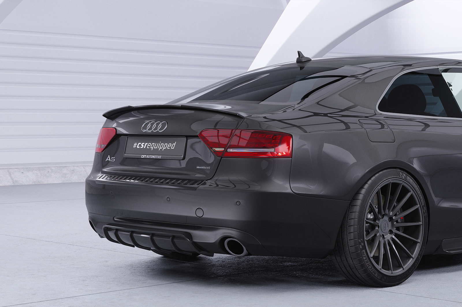 Diffuseur / Ajout de parechoc arrière pour Audi A5 8T finition de base (2007-2011) - Fabriqué en ABS (6 finitions au choix)