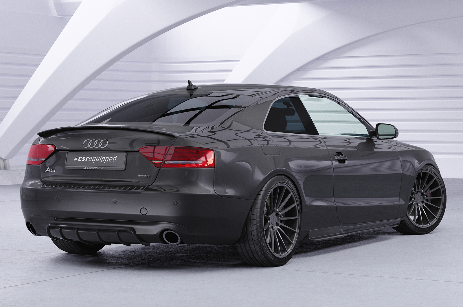 Diffuseur / Ajout de parechoc arrière pour Audi A5 8T finition de base (2007-2011) - Fabriqué en ABS (6 finitions au choix)