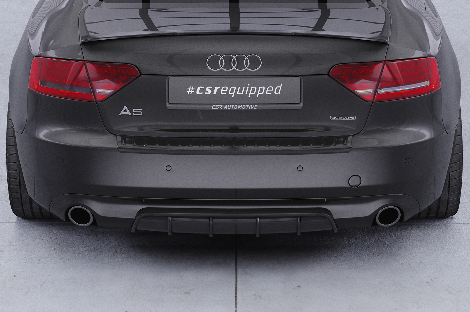 Diffuseur / Ajout de parechoc arrière pour Audi A5 8T finition de base (2007-2011) - Fabriqué en ABS (6 finitions au choix)