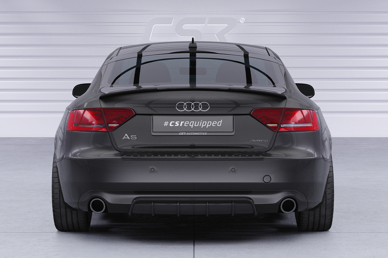 Diffuseur / Ajout de parechoc arrière pour Audi A5 8T finition de base (2007-2011) - Fabriqué en ABS (6 finitions au choix)