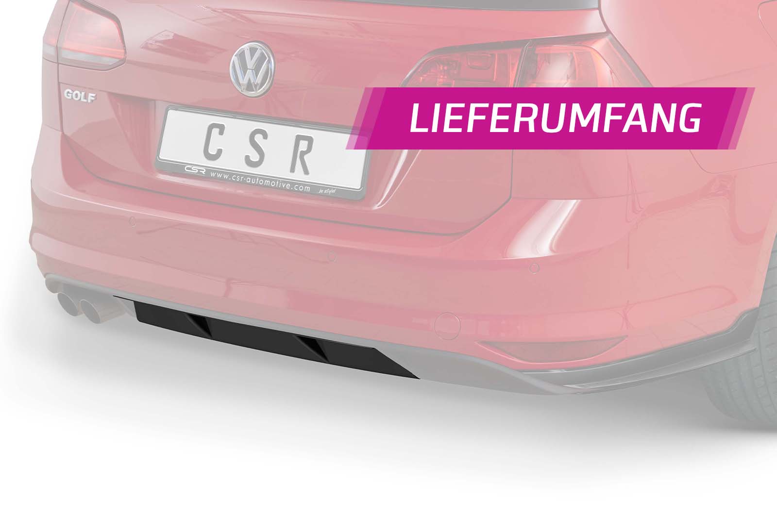 Diffuseur / Ajout de parechoc arrière pour VW Golf 7 (Typ AU) break finition de base (préfacelift) (04/2013-02/2017) - Fabriqué en ABS (6 finitions au choix)