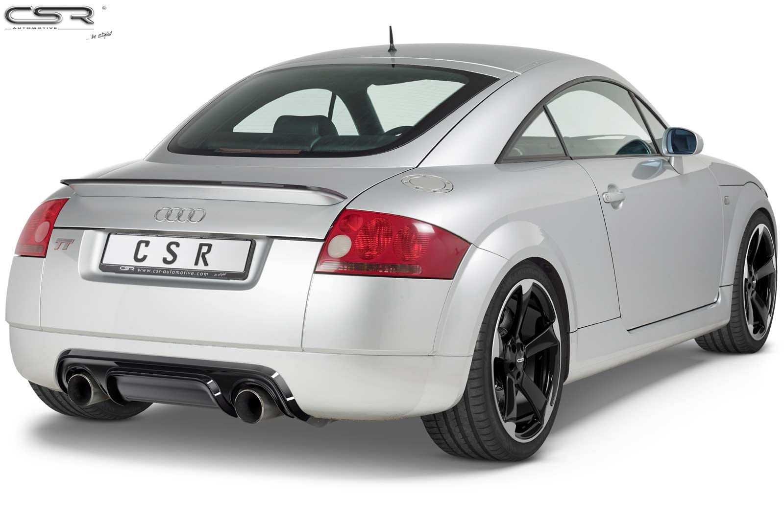 Diffuseur / Ajout de parechoc arrière pour Audi TT 8N toutes carrosseries avec Auspuff links et rechts (1998-2006) - Fabriqué en ABS (6 finitions au choix)