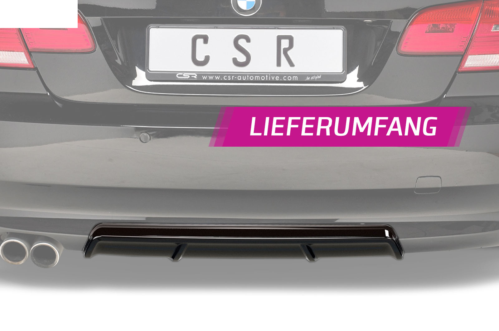 Diffuseur / Ajout de parechoc arrière pour BMW Série 3 E92 / E93 coupé et cabriolet (préfacelift) (06/2006-03/2010) - Fabriqué en ABS (6 finitions au choix)