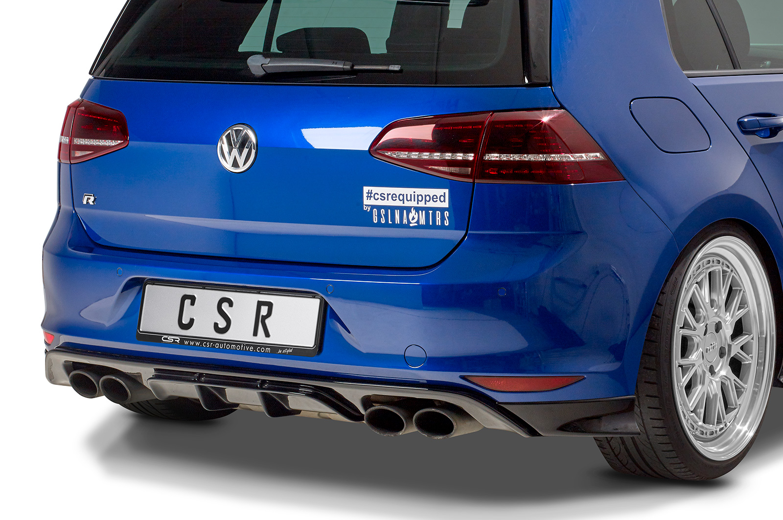 Diffuseur / Ajout de parechoc arrière pour VW Golf 7 (Typ AU) R / R-Line / préfacelift (11/2013-02/2017) - Fabriqué en ABS (6 finitions au choix)