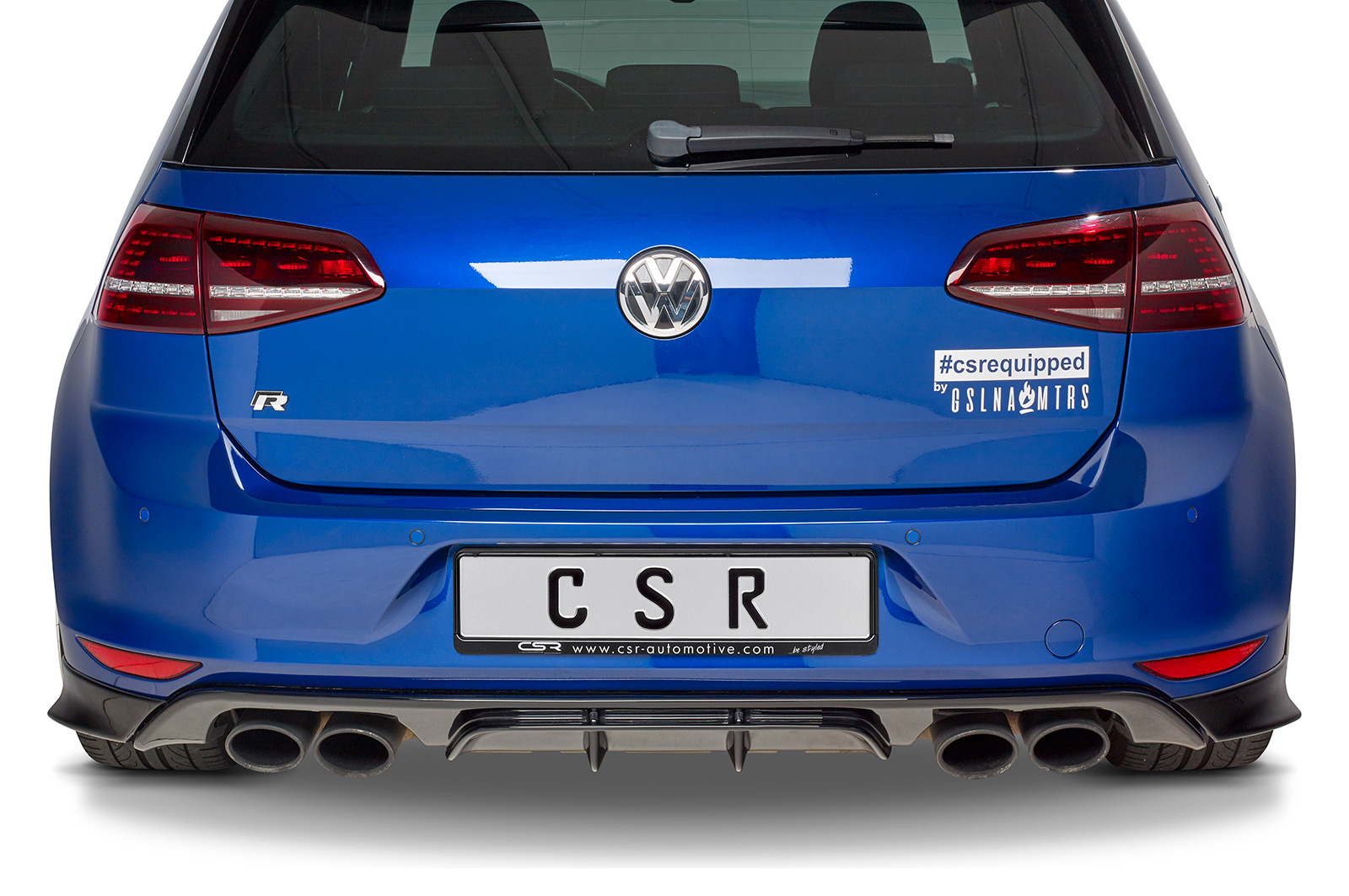 Diffuseur / Ajout de parechoc arrière pour VW Golf 7 (Typ AU) R / R-Line / préfacelift (11/2013-02/2017) - Fabriqué en ABS (6 finitions au choix)
