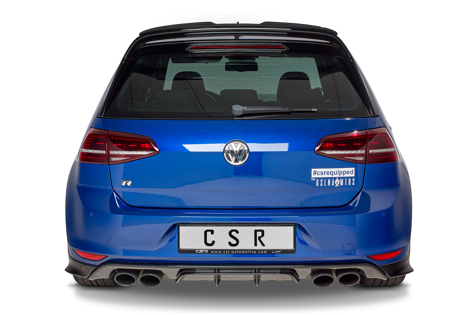 Diffuseur / Ajout de parechoc arrière pour VW Golf 7 (Typ AU) R / R-Line / préfacelift (11/2013-02/2017) - Fabriqué en ABS (6 finitions au choix)