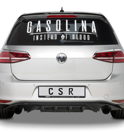 Diffuseur / Ajout de parechoc arrière pour VW Golf 7 (Typ AU) finition de base (préfacelift) (08/2012-02/2017) - Fabriqué en ABS (6 finitions au choix)