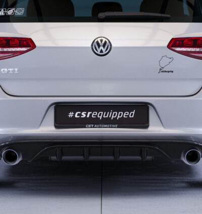 Diffuseur / Ajout de parechoc arrière pour VW Golf 7 (Typ AU) GTI / GTD / GTE / e-Golf (préfacelift) (08/2012-02/2017) - Fabriqué en ABS (6 finitions au choix)
