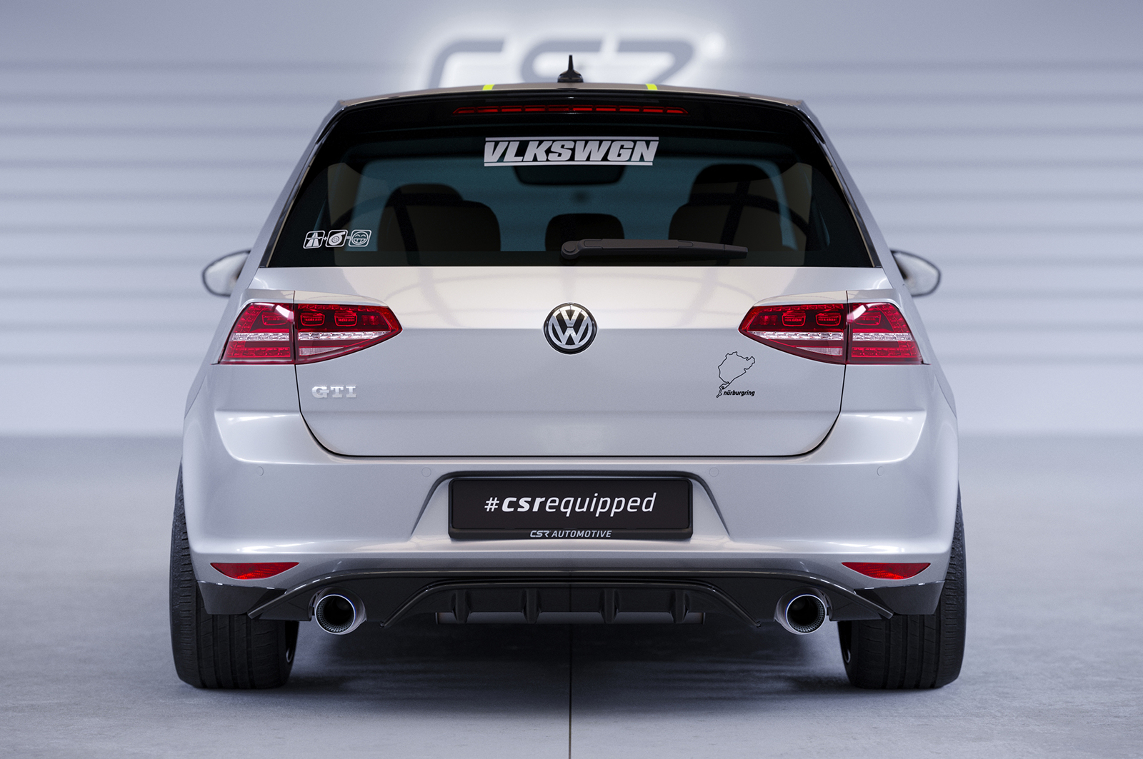 Diffuseur / Ajout de parechoc arrière pour VW Golf 7 (Typ AU) GTI / GTD / GTE / e-Golf (préfacelift) (08/2012-02/2017) - Fabriqué en ABS (6 finitions au choix)