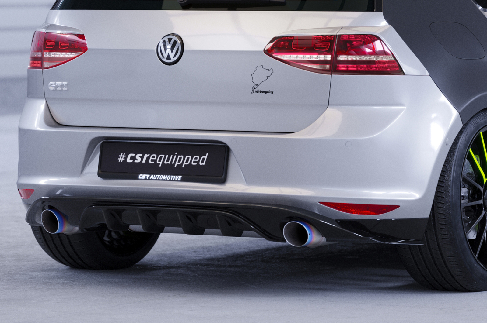 Diffuseur / Ajout de parechoc arrière pour VW Golf 7 (Typ AU) GTI / GTD / GTE / e-Golf (préfacelift) (08/2012-02/2017) - Fabriqué en ABS (6 finitions au choix)