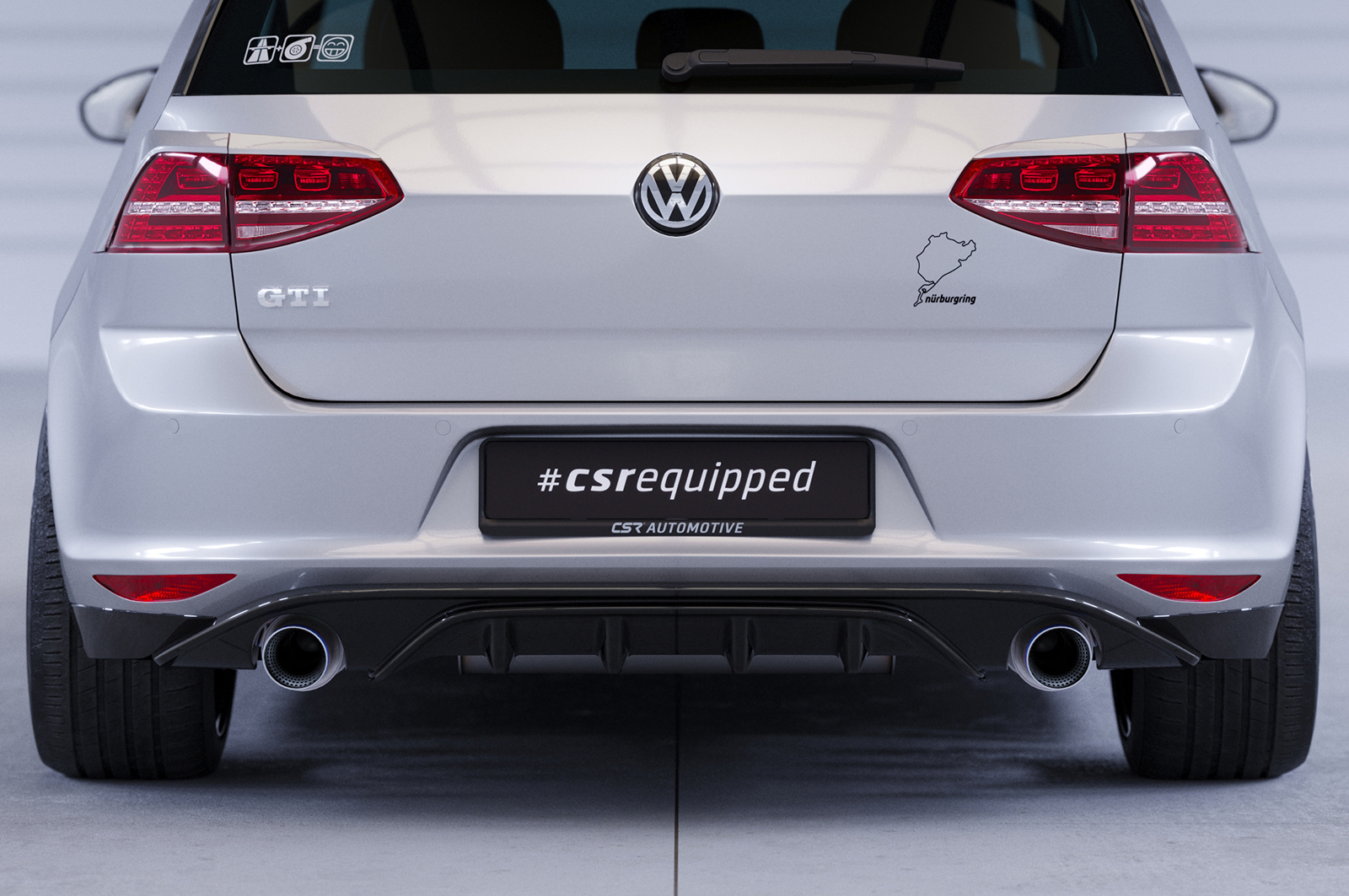 Diffuseur / Ajout de parechoc arrière pour VW Golf 7 (Typ AU) GTI / GTD / GTE / e-Golf (préfacelift) (08/2012-02/2017) - Fabriqué en ABS (6 finitions au choix)