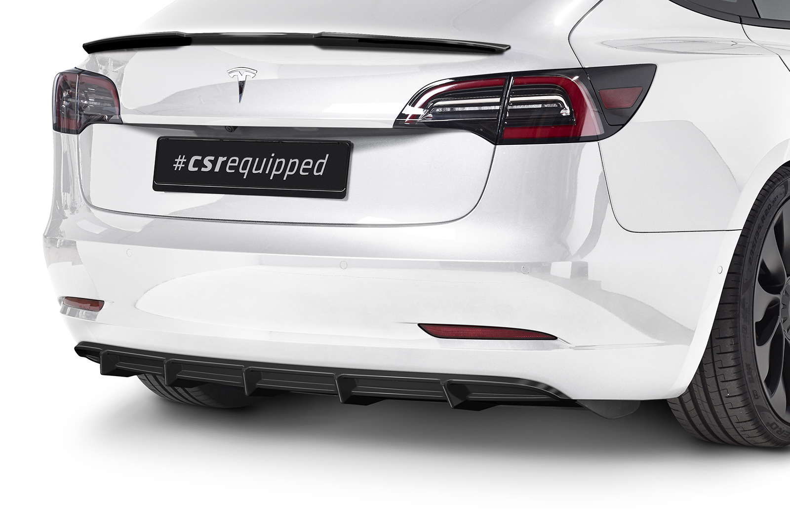 Diffuseur / Ajout de parechoc arrière pour Tesla Model 3 toutes carrosseries (depuis 2017) - Fabriqué en ABS (6 finitions au choix)
