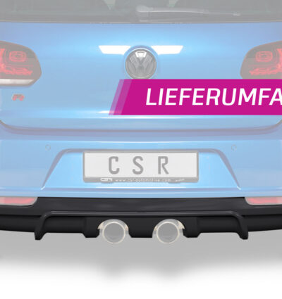 Diffuseur / Ajout de parechoc arrière pour VW Golf 6 R (09/2009-10/2012) - Fabriqué en ABS (6 finitions au choix)