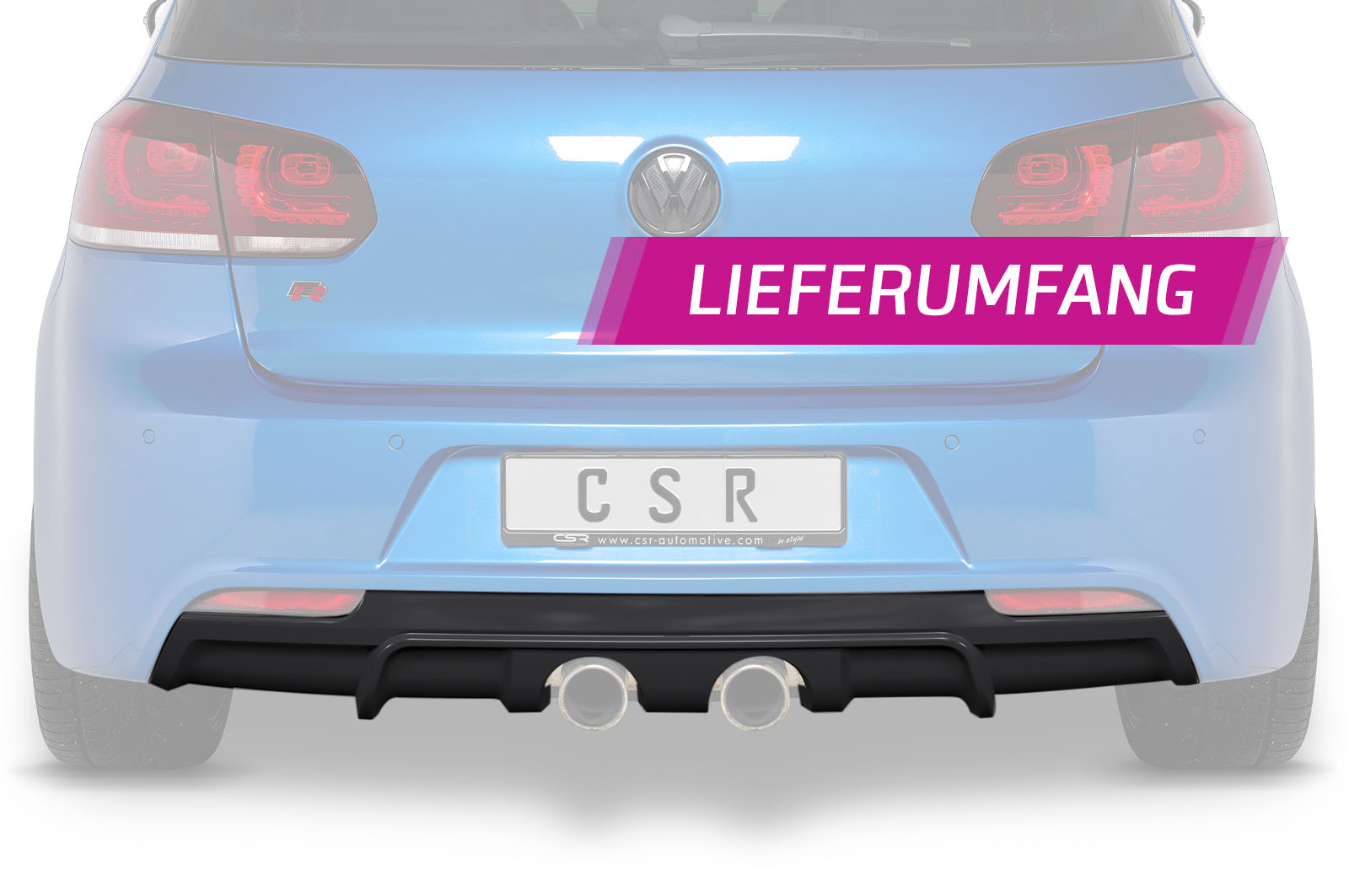 Diffuseur / Ajout de parechoc arrière pour VW Golf 6 R (09/2009-10/2012) - Fabriqué en ABS (6 finitions au choix)