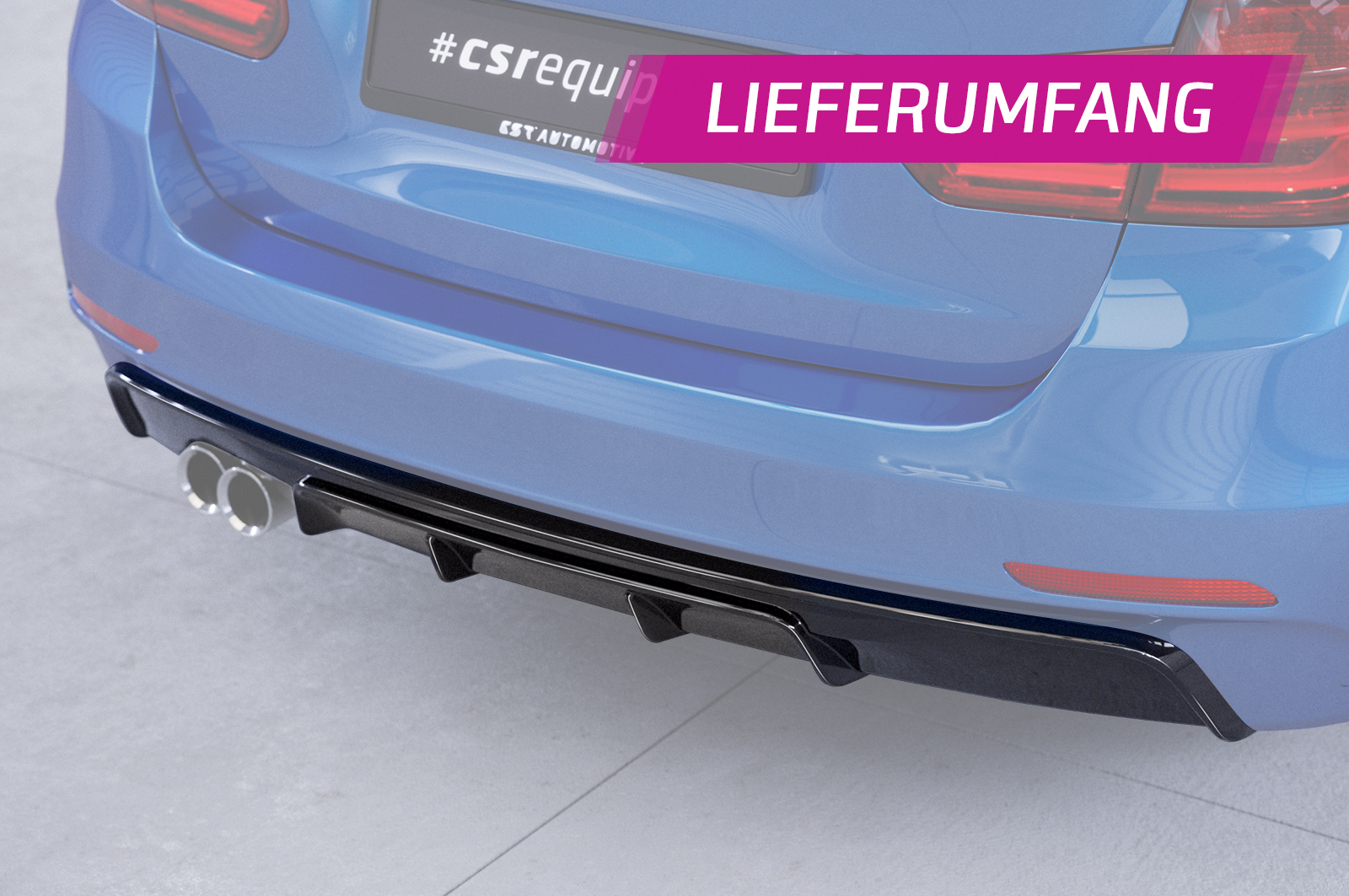 Diffuseur / Ajout de parechoc arrière pour BMW Série 3 F31 break (préfacelift) (10/2011-04/2015) - Fabriqué en ABS (6 finitions au choix)