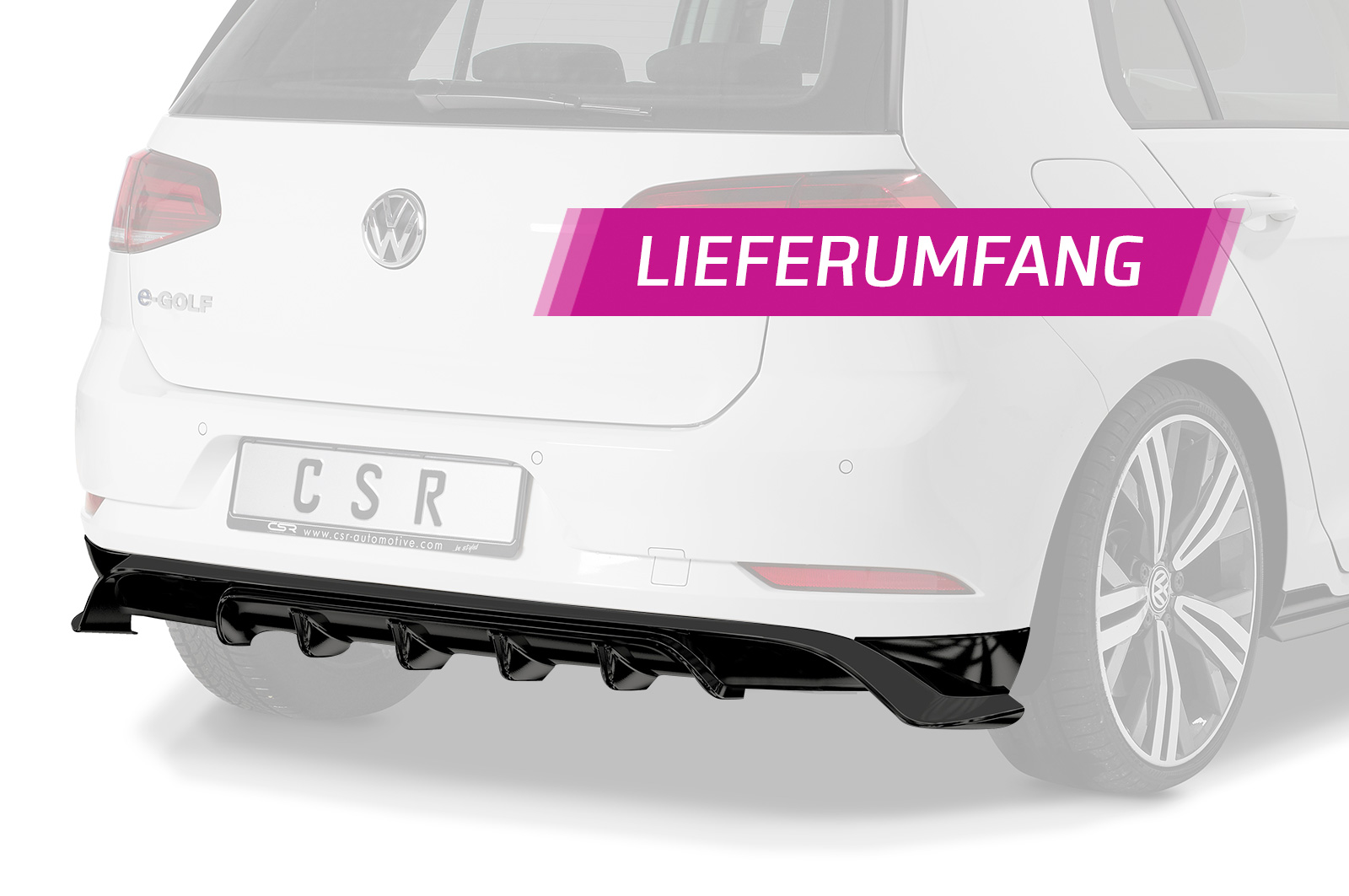 Diffuseur / Ajout de parechoc arrière pour VW Golf 7 (Typ AU) (depuis 03/2017) - Fabriqué en ABS (6 finitions au choix)
