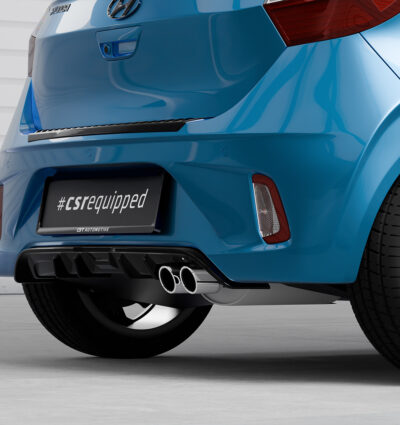 Diffuseur / Ajout de parechoc arrière pour Hyundai I10 (3. Generation) toutes carrosseries (depuis 2020) - Fabriqué en ABS (6 finitions au choix)