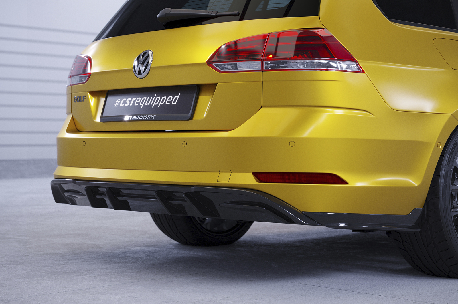 Diffuseur / Ajout de parechoc arrière pour VW Golf 7 (Typ AU) break finition de base (2017-2020) - Fabriqué en ABS (6 finitions au choix)