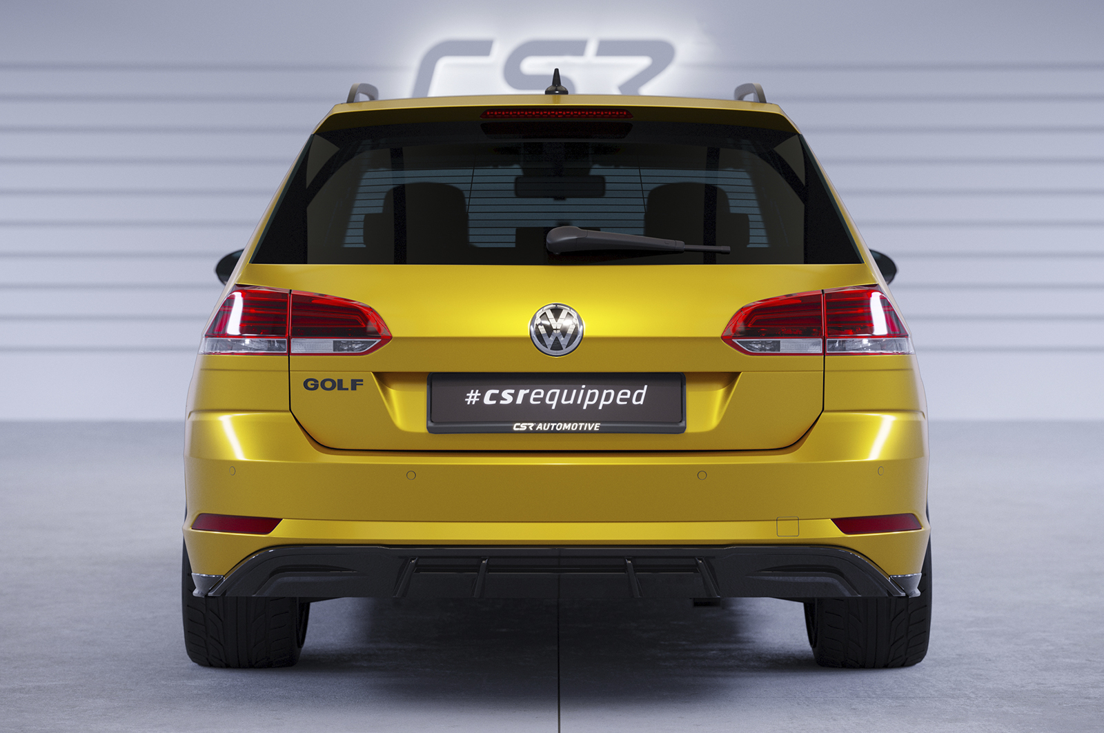 Diffuseur / Ajout de parechoc arrière pour VW Golf 7 (Typ AU) break finition de base (2017-2020) - Fabriqué en ABS (6 finitions au choix)