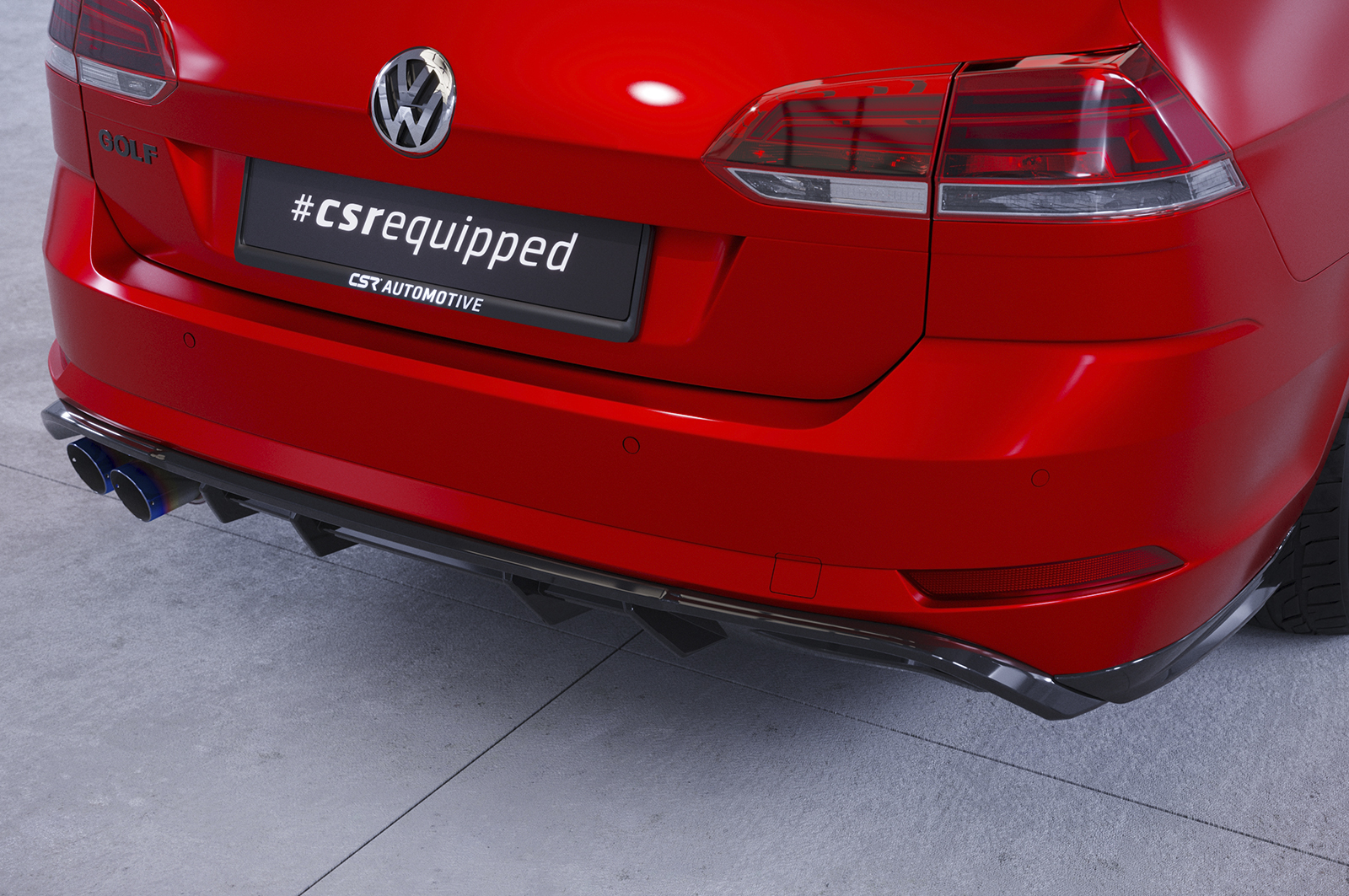 Diffuseur / Ajout de parechoc arrière pour VW Golf 7 (Typ AU) GTD break (2017-2020) - Fabriqué en ABS (6 finitions au choix)