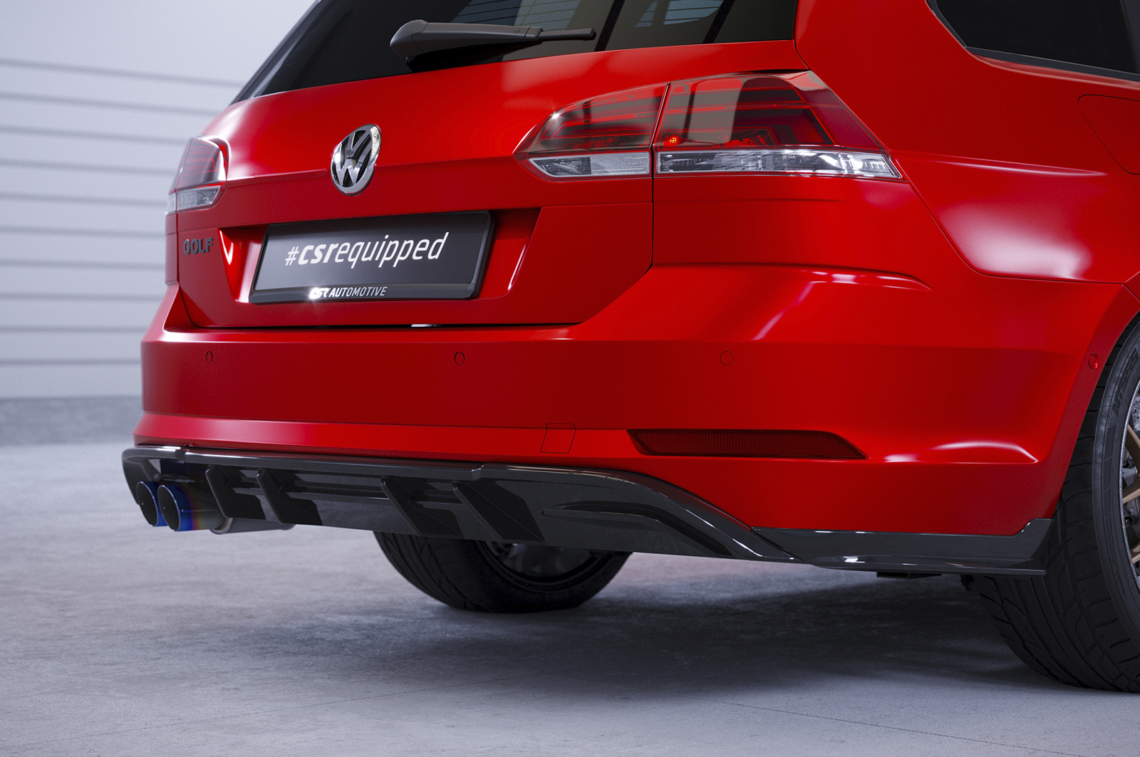 Diffuseur / Ajout de parechoc arrière pour VW Golf 7 (Typ AU) GTD break (2017-2020) - Fabriqué en ABS (6 finitions au choix)