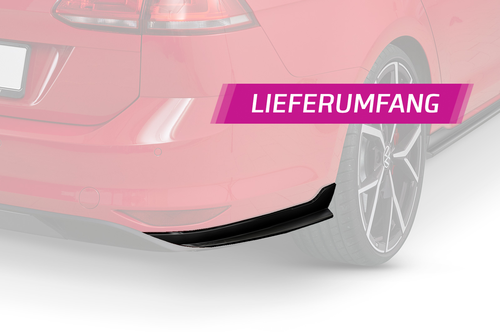 Diffuseur / Ajout de parechoc arrière pour VW Golf 7 (Typ AU) break (toutes carrosseries préfacelift) (2013-2017) - Fabriqué en ABS (6 finitions au choix)