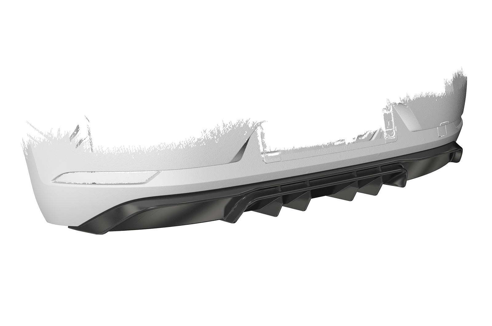 Diffuseur / Ajout de parechoc arrière pour VW Golf 7 (Typ AU) finition de base / R-Line et e-Golf (facelift) (2017-2021) - Fabriqué en ABS (6 finitions au choix)