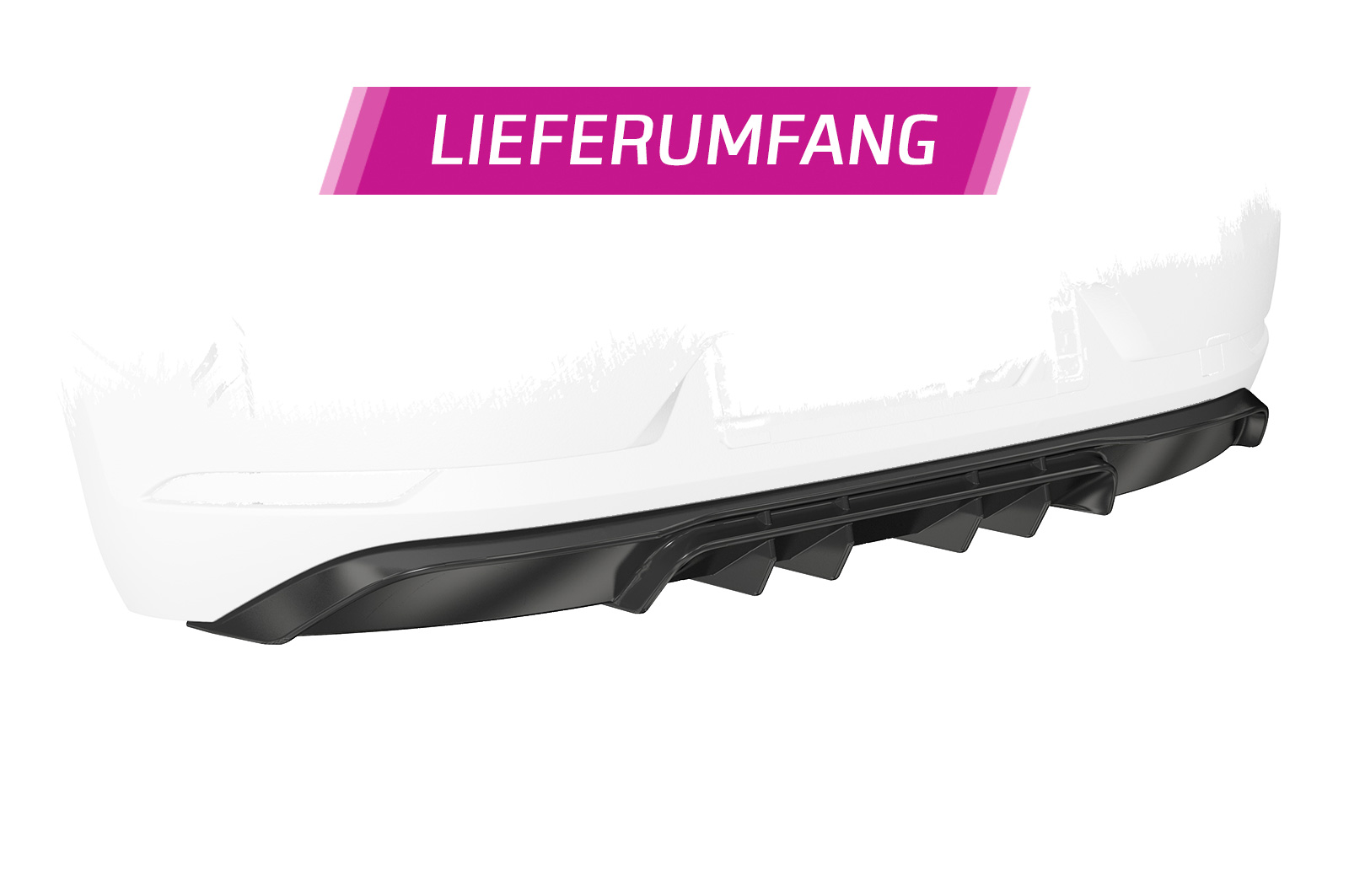 Diffuseur / Ajout de parechoc arrière pour VW Golf 7 (Typ AU) finition de base / R-Line et e-Golf (facelift) (2017-2021) - Fabriqué en ABS (6 finitions au choix)