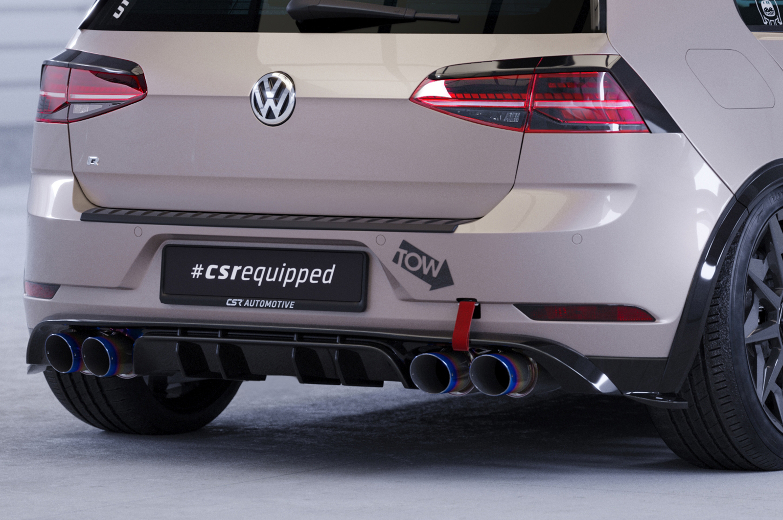 Diffuseur / Ajout de parechoc arrière pour VW Golf 7 (Typ AU) R (facelift) (2017-2019) - Fabriqué en ABS (6 finitions au choix)